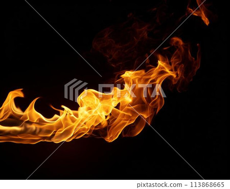 Black background burning flames, heat and vortex effect texture Black background burning flames, heat and vortex effect texture 113868665