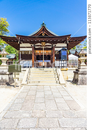 Nowara Tenjingu Shrine (Shiki Shrine) in Kita Ward, Kyoto City, prayer hall for safe childbirth 113871770