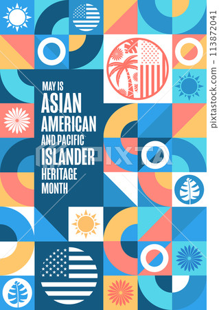 May is Asian American and Pacific Islander Heritage Month. Holiday concept. Template for background 113872041