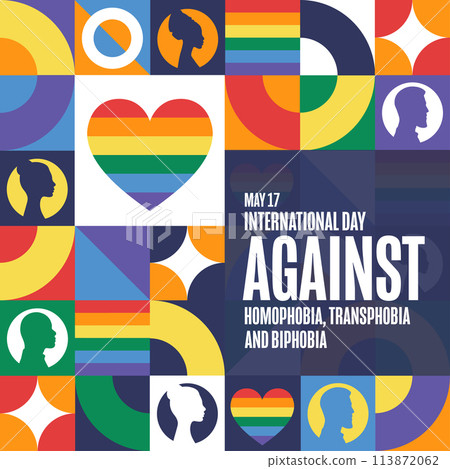 International Day Against Homophobia, Transphobia and Biphobia. May 17. Holiday concept. Template 113872062