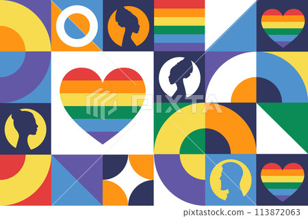 International Day Against Homophobia, Transphobia and Biphobia. May 17. Seamless geometric pattern 113872063