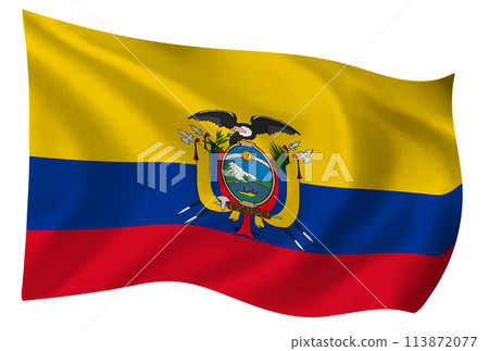 Ecuador country flag world icon 113872077