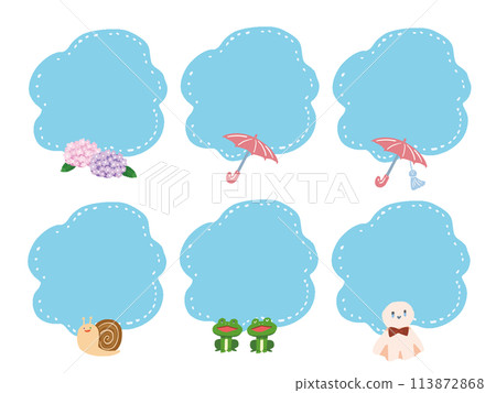 雲雨藍框手繪風格插畫集 113872868