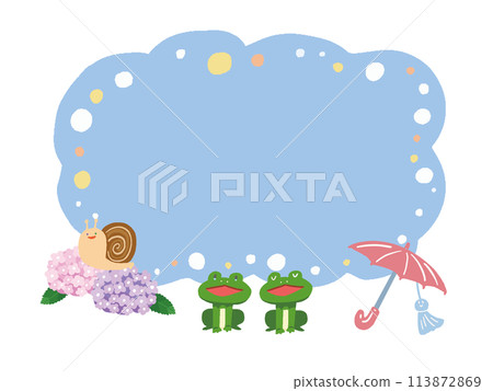 Pastel colored rainy season frame illustration Pastel colored rainy season frame illustration 113872869