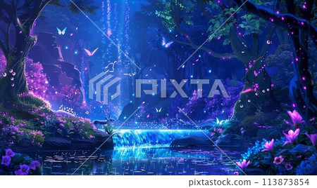 Magical forest fantasy landscape 113873854