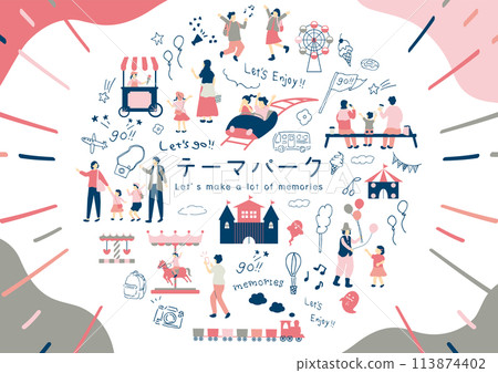 享受主題公園的人們 享受主題公園的人們 113874402