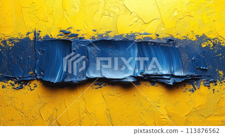texture of rough brush strokes in yellow and blue color 113876562