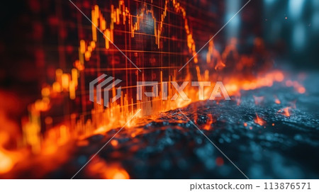 digital business graph with reflection digital business graph with reflection 113876571