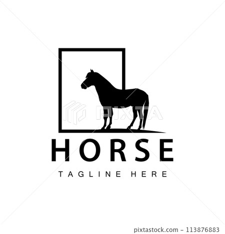 Wild Horse Logo Farm Design Silhouette Simple Vector Illustration Template Wild Horse Logo Farm Design Silhouette Simple Vector Illustration Template 113876883