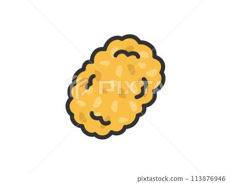 Illustration of a croquette icon (line drawing color) Illustration of a croquette icon (line drawing color) 113876946