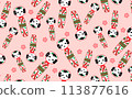 Cute smiling kokeshi doll pattern Cute smiling kokeshi doll pattern 113877616