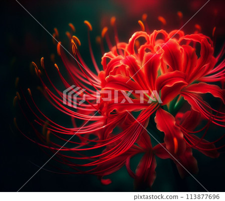 神秘綻放的迷人紅蜘蛛百合 神秘綻放的迷人紅蜘蛛百合 113877696