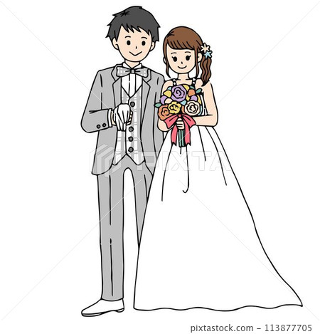 新娘和新郎舉行婚禮 113877705