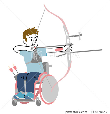 A man doing para-archery with a simple touch 113878647