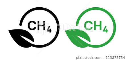CH4 methane green bio gas natural symbol icon 113878754