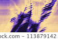 Bold Textured Brush Strokes in Purple and Yellow with Abstract Shapes. 113879142