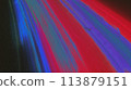 Glitched Red and Blue Diagonal Lines on a Dark Background. 113879151