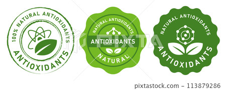 antioxidants anti oxidant natural stamp label sign leaf molecular symbol antioxidants anti oxidant natural stamp label sign leaf molecular symbol 113879286
