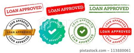 loam approved rectangle and circle stamp label sticker sign for agreement 113880061