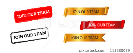 join our team rubber stamp rectangle label sticker sign promotion hiring job opportunity 113880089