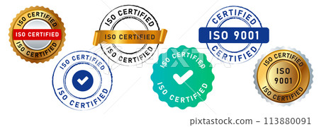 iso certified circle stamp label seal emblem badge sign for guarantee confirmation accredited iso certified circle stamp label seal emblem badge sign for guarantee confirmation accredited 113880091