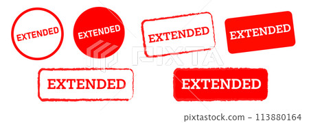 extended stamp label red color square and circle rubber sign deadline period license extend extended stamp label red color square and circle rubber sign deadline period license extend 113880164