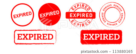 expired red rectangle and circle stamp logo label sticker sign information deadline time product expired red rectangle and circle stamp logo label sticker sign information deadline time product 113880165