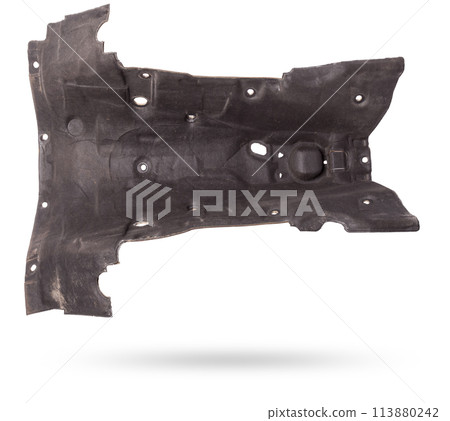 Heat shield made of felt to protect vehicle bottom from heat of the engine, and noise isolation. Car spare parts catalog. 113880242