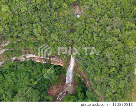 waterfall Cachoeira do Socorro natural tourist spot in Cassilandia waterfall Cachoeira do Socorro natural tourist spot in Cassilandia 113880518