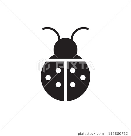 Ladybug icon silhouette design template isolated illustration Ladybug icon silhouette design template isolated illustration 113880712