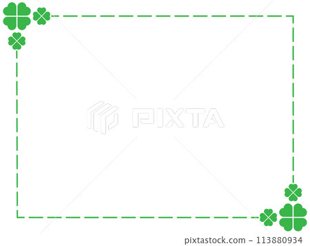 Clover / Spring / Plants / Frame / Border / Dashed Line / Illustration / Material Clover / Spring / Plants / Frame / Border / Dashed Line / Illustration / Material 113880934