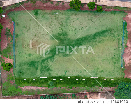 soccer field in top view 113881010