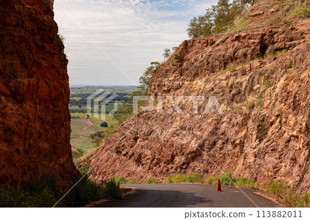 asphalt road between rocky mountain asphalt road between rocky mountain 113882011
