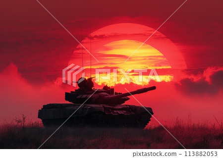 tank on the battlefield 113882053