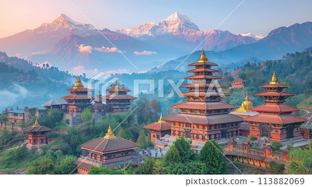 Nepalese palaces in the mountains Nepalese palaces in the mountains 113882069