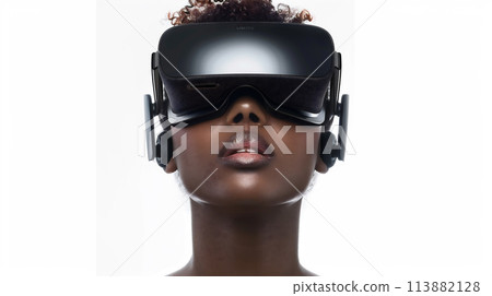 Person wearing VR goggles 113882128