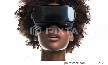Person wearing VR goggles 113882129