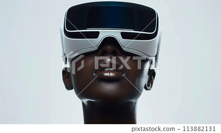 Person wearing VR goggles 113882131
