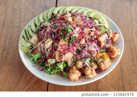 Mixd Salad  on White Plate 113882478