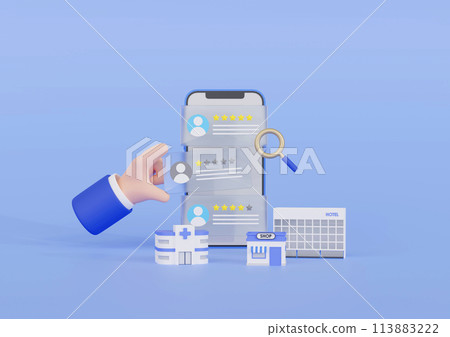 3DCG | 用於搜尋商店、酒店和醫院的評論和評級的圖像 113883222