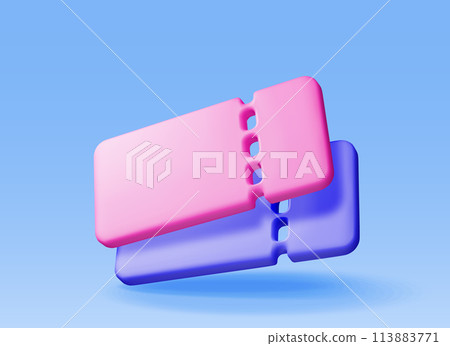 3d coupon with empty space isolated on blue 3d coupon with empty space isolated on blue 113883771