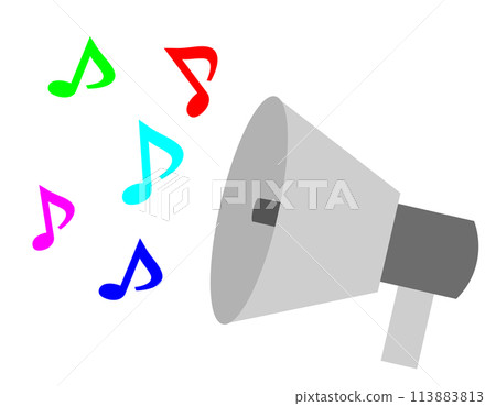 Speaker and musical notes 113883813