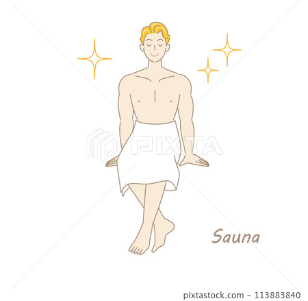 熱愛桑拿的清爽男士，在桑拿中淨化身心。 113883840