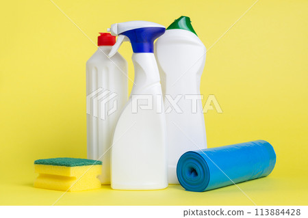 Three cans of cleaning spray Three cans of cleaning spray 113884428