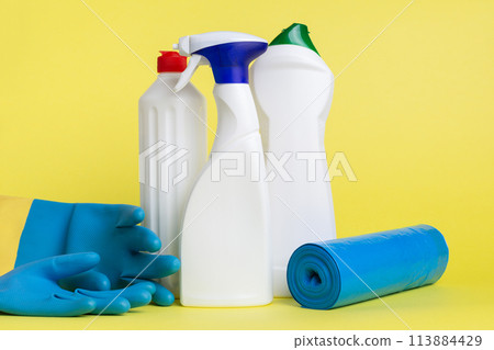 Three cans of cleaning spray Three cans of cleaning spray 113884429