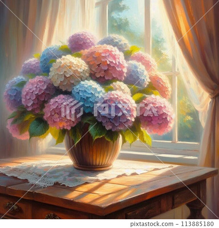 A room with hydrangeas A room with hydrangeas 113885180