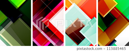 a collage of four different colored squares on a white background a collage of four different colored squares on a white background 113885465