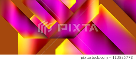 Vivid geometric pattern in shades of purple on brown background 113885778