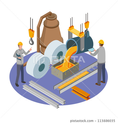 Image illustration of the steel industry Image illustration of the steel industry 113886035