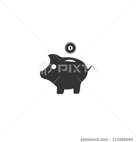 Moneybox icon flat 113886048